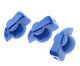 New Set Of 3 Chicken Head Pointer Knobs For Amps, Pedals + Guitars Blue