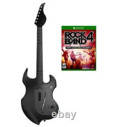 NEW Xbox One X/S Wireless Black RIFFMASTER GUITAR + ROCK BAND 4 GAME Bundle Set