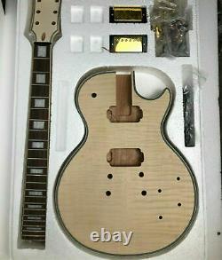 New 1 set Unfinished Electric Guitar Kit Guitar Neck & Mahogany Body all parts