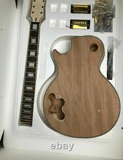 New 1 set Unfinished Electric Guitar Kit Guitar Neck & Mahogany Body all parts