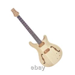 New 1set Guitar Kit Guitar Neck 22 Fret Semi-hollow Guitar Body Bird Inlay