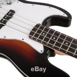 New Basswood Jazz Left Handed Electric Bass Guitar Set for Beginner Sunset