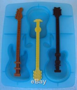 New Cool Jazz Fred & Friends Silicone Popcicle Molds Guitars Three(3)sets Of 3