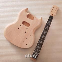 New DIY 1 set Guitar Mahogany Body and neck Unfinished Electric Guitar Kit