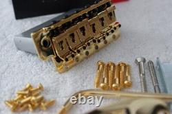 New Fender Stratocaster GOLD 2 3/16 Tremolo Hardware Set w Tuners for USA Strat