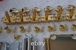 New Fender Stratocaster GOLD 2 3/16 Tremolo Hardware Set w Tuners for USA Strat