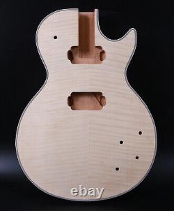 New Guitar Body Mahogany Flame Maple Veneer Guitar Project HH Set in LP