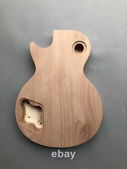New Guitar Body Mahogany wood Flame Maple Veneer Set in Heel LP Style HH pickups