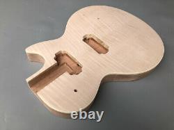 New Guitar Body Mahogany wood Flame Maple Veneer Set in Heel LP Style HH pickups