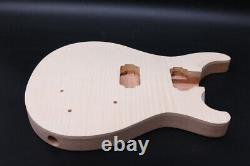 New Guitar Body mahogany Flame Maple Cap PRS Style Electric Guitar Set in heel