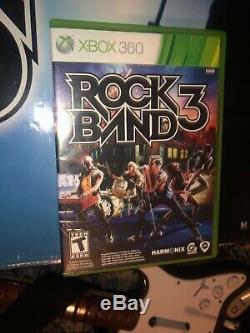 New Rock Band Drum Set Xbox 360 Harmonix Bundle Microphone 2 Used Guitars + Game