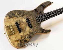 New Ts Guitars Omni Bass 4/22 Exotic/E Buckeye Burl Top F. B. /Set-Neck Natural