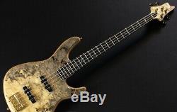 New Ts Guitars Omni Bass 4/22 Exotic/E Buckeye Burl Top F. B. /Set-Neck Natural