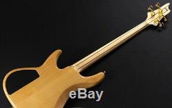 New Ts Guitars Omni Bass 4/22 Exotic/E Buckeye Burl Top F. B. /Set-Neck Natural