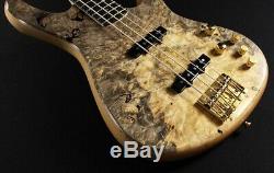 New Ts Guitars Omni Bass 4/22 Exotic/E Buckeye Burl Top F. B. /Set-Neck Natural