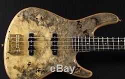 New Ts Guitars Omni Bass 4/22 Exotic/E Buckeye Burl Top F. B. /Set-Neck Natural