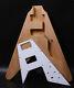 New Electric Guitar Body Flying V Style Set In Heel Width Pickguard Hh Pickup