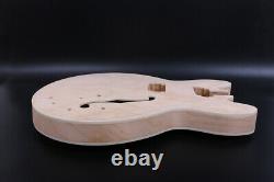 One Set Semi-Hollow Electric Guitar Body+Neck Rosewood Fretboard Unfinished