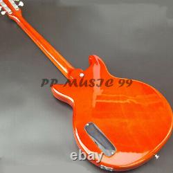 Orange Gloss Finish Electric Guitar Solid Mahogany Body Rosewood Fingerboard 22F