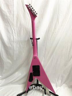 Pink Double Swing Electric Guitar Humbuckers Rosewood Fingerboard Set In Joint