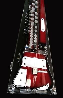 Pro-grade Cherry Red Shahi Baaja Fusion Of Electric Guitar Keyboards & Harp