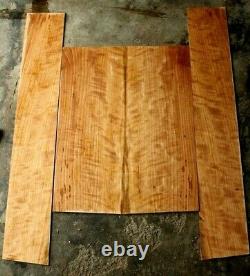 Quartersawn Curly black cherry acoustic guitar tonewood back and sides set 1051