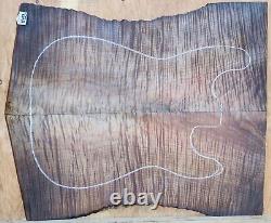 ROASTED FLAME MAPLE Wood 0953 Luthier 5A SOLID BODY Guitar Set 22 x 18 x. 500