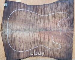 ROASTED FLAME MAPLE Wood 0953 Luthier 5A SOLID BODY Guitar Set 22 x 18 x. 500