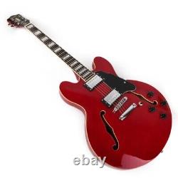 Red 6-String Electric guitar Rosewood Fingerboard Semi-Hollow Mahogany Body