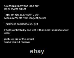 Redwood Lace Burl Book Matched Guitar Top Figured Wood Luthier Instrument