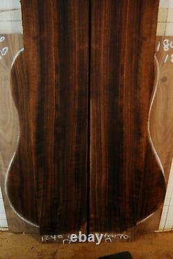 Ribbon figure curly black walnut tonewood guitar luthier set back and sides