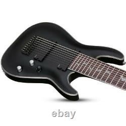 Schecter Damien Platinum 9-String Electric Guitar, Rosewood, Satin Black #1193