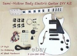 Semi-Hollow Body Electric Guitar DIY, No-Soldering, Set Neck, BK Hardwar 239DIY SMB