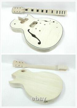 Semi-Hollow, NO-SOLDER Electric Guitar DIY, Set Neck, Maple Fretboard E-239 DIY-SMB