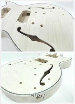 Semi-Hollow, NO-SOLDER Electric Guitar DIY, Set Neck, Maple Fretboard E-239 DIY-SMB
