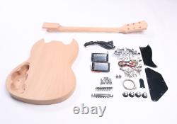 Semi Unfinished SG Electric Guitar Full Set Kit Self-assembly DIY Body 2xPickups