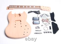 Semi Unfinished SG Electric Guitar Full Set Kit Self-assembly DIY Body 2xPickups