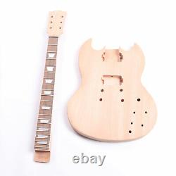Semi Unfinished SG Electric Guitar Full Set Kit Self-assembly DIY Body 2xPickups
