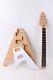Set Diy V Style Electric Guitar Neck+body Mahogany Diy Guitar Project Unfinished