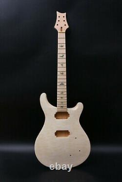 Set Mahogany Guitar Body+Neck Maple Fretboard DIY guitar Kit quilted Maple