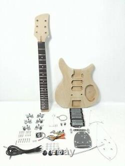 Set Neck Electric Guitar DIY Kit, Solid Mahogany Body, H-H-H, No-Soldering. DKERK