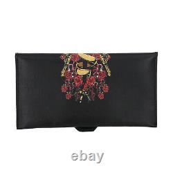 Set of 2 Black Color Red Guitar Pattern Genuine Leather Bag with Wallet