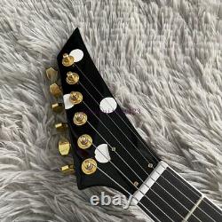 Solid Body Custom Rhoads Electric Guitar Black with White Polka Dots Fast Ship