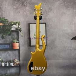 Solid Body Metallic Gold Cloud Solid Body Electric Guitar Arrow Inlays Fast Ship