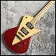Solid Body Right Hand Electric Guitar Chrome Hardware Nature Flame Maple Top Red