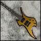 Solid Body Rockingbird Electric Guitar Gold Sparkle With Black Bevels Free Ship