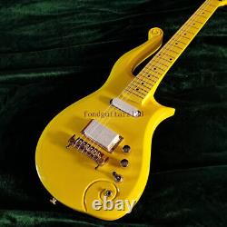 Solid Body Yellow Cloud Electric Guitar Dot Inaly Gold Hardware Free Shipping