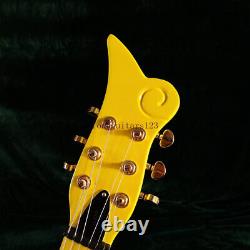 Solid Body Yellow Cloud Electric Guitar Dot Inaly Gold Hardware Free Shipping