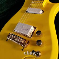 Solid Body Yellow Cloud Electric Guitar Dot Inaly Gold Hardware Free Shipping