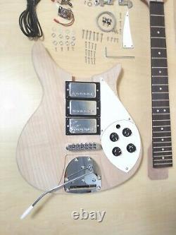 Solid Mahogany Body & Neck, NO-SOLDERING Electric Guitar DIY Kit, Set-Neck. DKERK
